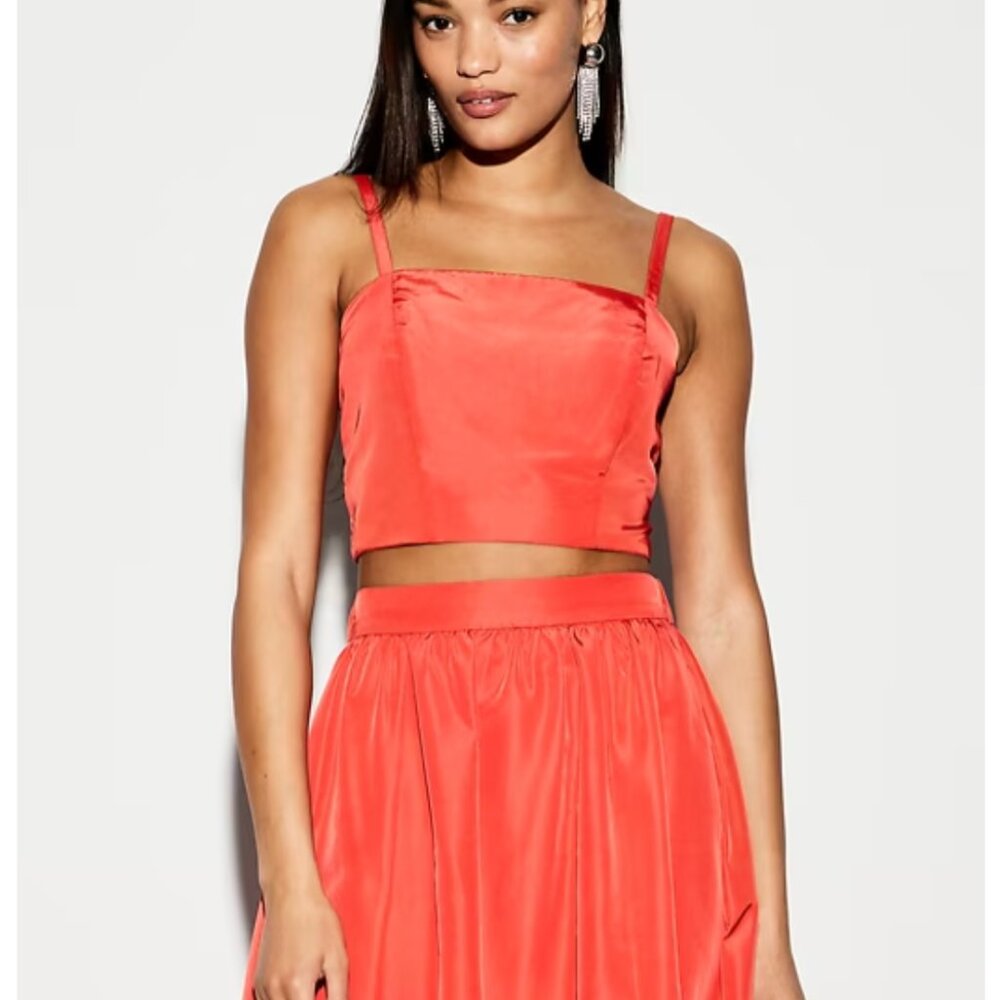 Taffeta Cropped Tank Top XS